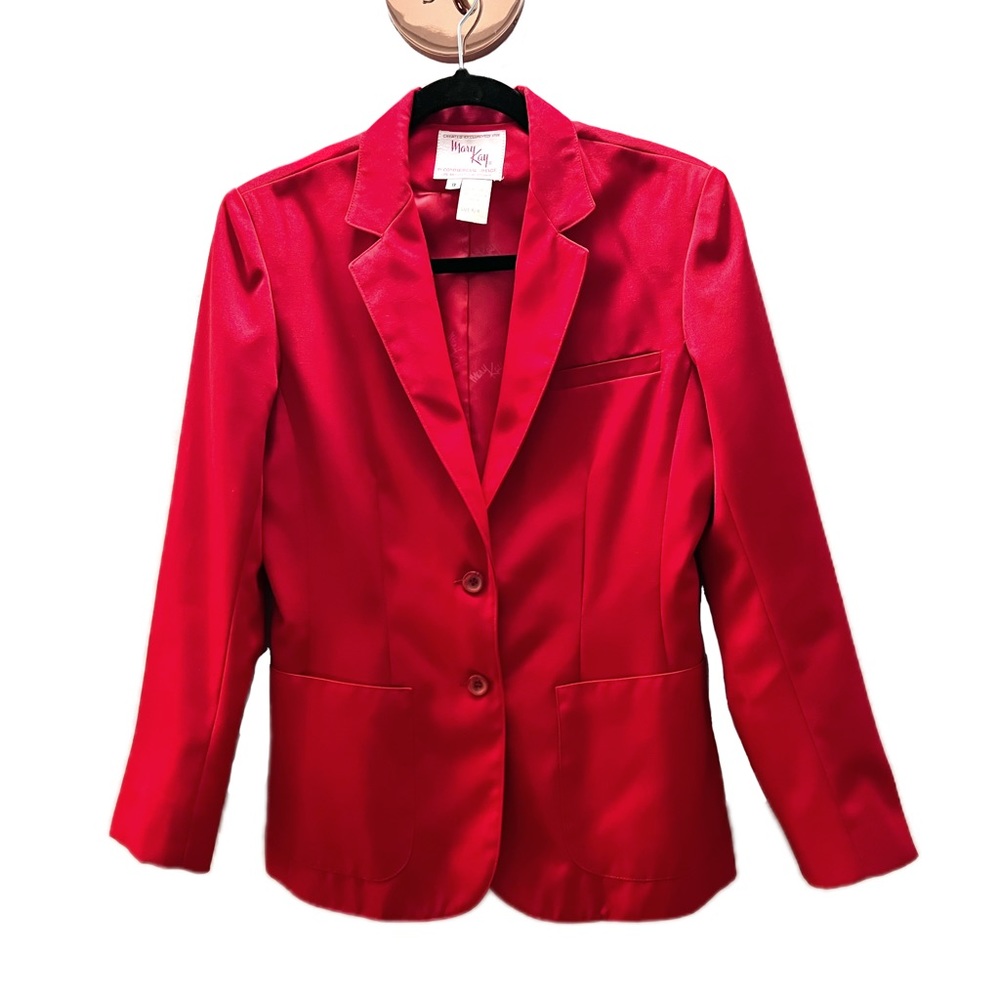 Vintage MARY KAY Cosmetics Red Jacket Blazer size 8